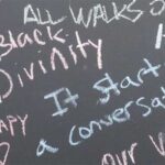 Words on a chalkboard
